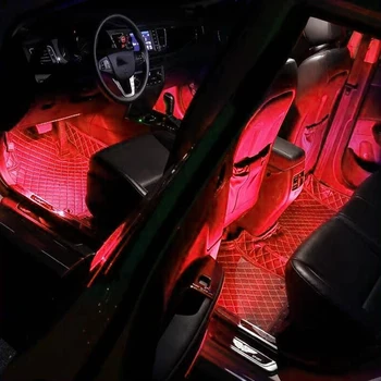 Led Bar Auto Interior Iluminare Ambientală starea de Spirit Picior Aprinde Cu Bricheta Decorativa Atmosfera Lampă Auto Accesorii 12v