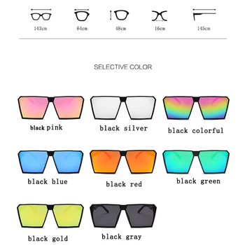 LongKeeper Steampunk Plat lentile de ochelari de Soare Femei Oglindă de sticlă Soare Barbati Hip Hop Supradimensionate Doamna Nuante Gafas UV400 38758