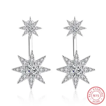 Mai nou Moda de Argint 925 Spumante de Cristal Zirconia Starlight Piercing-ul Stud Cercei Pentru Femeile brincos S-E216 3896