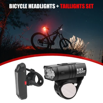 2 buc T6 LED-uri de Biciclete din Față Faruri Impermeabil Biciclete Lumina USB Reîncărcabilă Lanterna de Siguranță Lampa de Avertizare Accesorii Ciclism