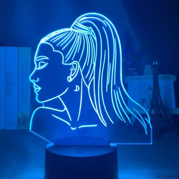 3d Lumina de Noapte Cantareata Ariana Grande Cadou pentru Fanii Dormitor Decor de Lumină Led-uri cu Senzor Tactil Color de Lucru în Schimbare Lampă de Birou Celebritate 39740