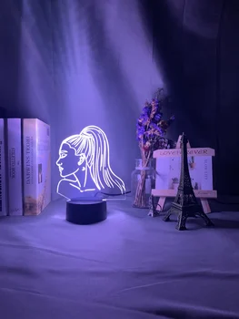 3d Lumina de Noapte Cantareata Ariana Grande Cadou pentru Fanii Dormitor Decor de Lumină Led-uri cu Senzor Tactil Color de Lucru în Schimbare Lampă de Birou Celebritate