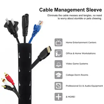 Cablu de Sârmă Organizator Protector Tub Flexibil de Gestionare a Cablului de Sârmă Folie de Bobină pentru Cablu de Sârmă de Stocare Teava TV Pentru Calculator de Birou