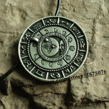 1buc viking retro vechi moon phase talisman colier rune pandantiv amuleta bijuterii