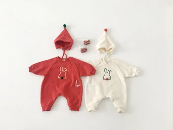 Copilul Băieți și Fete Body Iepurasul de Crăciun Bodysuit Strat Dublu Plus Catifea Îngroșarea Nou-născuți Haine Băiat Copil