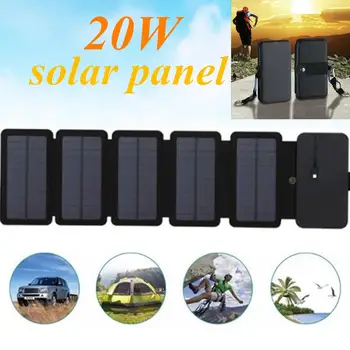 KERNUAP 20W SunPower Pliere Celule Solare Încărcător în aer liber 5V 2.1 a Iesire USB Dispozitive Portabile Panouri Solare pentru Încărcare Telefon