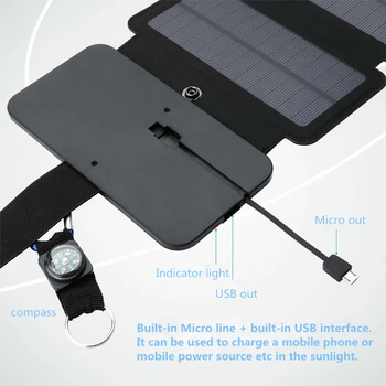 KERNUAP 20W SunPower Pliere Celule Solare Încărcător în aer liber 5V 2.1 a Iesire USB Dispozitive Portabile Panouri Solare pentru Încărcare Telefon