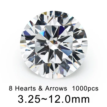 Dimensiunea de 3mm 4mm 5mm (3.25~12mm) 8 Inimi și Săgeți 5A Alb Liber de zircon CZ de Piatră Pentru a Face Bijuterii