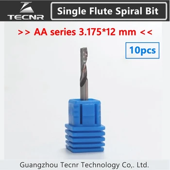 10buc 3A serie 3.175*12 mm singură Flaut Pic Spirală end mill Japonia material