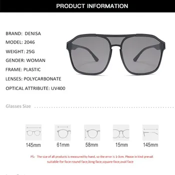 DENISA Pătrat Mare ochelari de Soare Pentru Femei Supradimensionat ochelari de Soare Barbati 2019 Protecție UV400 Ochelari de Soare Pentru Femei zonnebril damesG2046