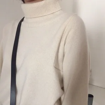Noi 2020 Toamna Iarna pentru Femei pulovere Și Pulovere Femei Guler Minimalist Bej Kaki Negru Doamnelor Topuri Supradimensionate