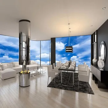 Personalizate de Orice Dimensiune 3D Tapet Mural Cer Albastru Nori Albi Pictura pe Perete Camera de zi Canapea Tapet de Fundal de Artă Murală