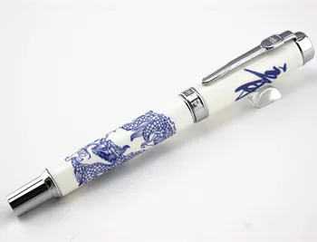 De lux roller ball pen Jinhao Albastru și Alb Portelan Dragon Pix 0.7 mm Peniță din Metal ceramica rollerball pen