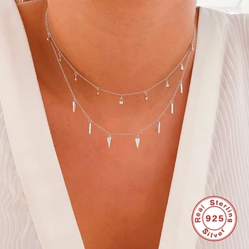Aide 925 de Bijuterii de Argint Collares Picătură de Apă Pandantiv Coliere Pentru Femei Cuplu de îndrăgostiți, Ziua Îndrăgostiților Cadou de Nunta