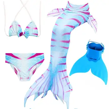 Fete Ariel mă înec Sirena cozi Costume Pentru Copii de Înot Coada de Sirena Cu Monofin mă înec Purta Sirena Cosplay Costum