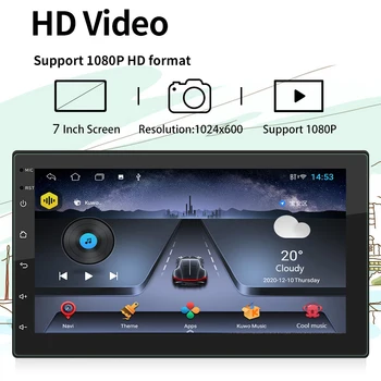 2 DIN Android De 10.1 Stereo Auto Șeful Unității de Navigație GPS, WiFi, Bluetooth, AUX+1GB 16GB Auto Multimedia Player Video