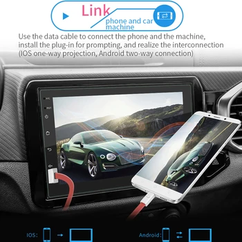 2 DIN Android De 10.1 Stereo Auto Șeful Unității de Navigație GPS, WiFi, Bluetooth, AUX+1GB 16GB Auto Multimedia Player Video