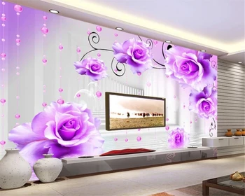 Beibehang acasă Personalizate de fundal de perete tapet 3d moda apa de trandafir spațiu Extins camera de zi de decorare perete tapet 3d