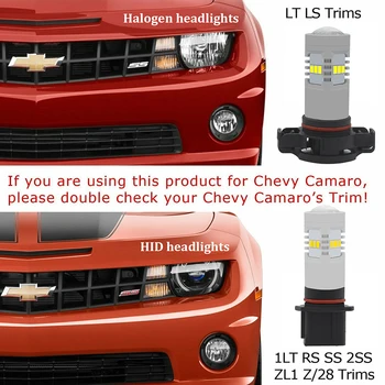 ASCUNS Alb Nici o Eroare Canbus P13W 5202 PSX24W Becuri cu LED-uri pentru Chevrolet Chevy Camaro 2010-2013 LED lumini de Ceață sau DRL lumini de conducere