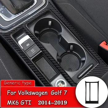 Fibra de Carbon, Masina de Apă Interior suport pahare din cotiera cutie cadru 3D autocolant Pentru Volkswagen VW Golf 7 GTI-MK7-2019