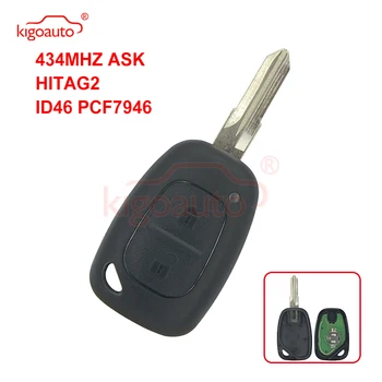 Kigoauto 8200008231 cheie de la distanță buton 2 433Mhz VAC102 ID46-PCF7946 pentru Renault Kangoo 2005 2006 2007 2008