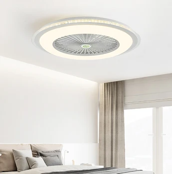 La distanță de Control cu LED-uri Moderne Fanii Invizibil Frunze Ultra-subțire Ventilator de Tavan Lumini Antiorbire Vânt Reglabil pentru Dormitor, Camera de zi