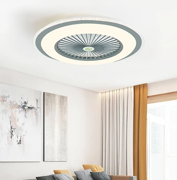 La distanță de Control cu LED-uri Moderne Fanii Invizibil Frunze Ultra-subțire Ventilator de Tavan Lumini Antiorbire Vânt Reglabil pentru Dormitor, Camera de zi