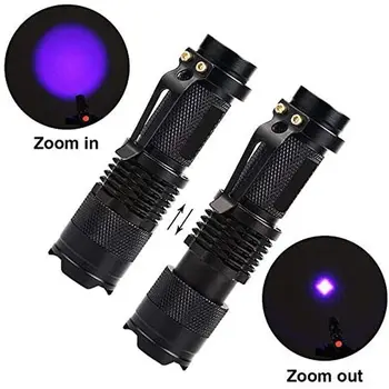 Portabil cu Lanterna UV Ultraviolete de Lumină LED Zoom Mini Lanterna Lumina Detector Bani Scorpion 14500 Baterie rezistent la apa Lampă 41475