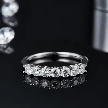 GEM de BALET Argint 925 Moissanite Bijuterii 0.7 Ct VVS1 Stil Clasic Moissanite Diamant Eternitate Trupa Inel Pentru Femei