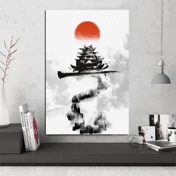 Arta de perete Panza Pictura Postere si Printuri Decorative de Perete Imaginile pentru Camera de zi Acasă Decorare Japonia Arhitectura de Epocă 4197
