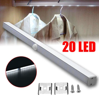 20 LED-uri Lumina de Noapte Wireless PIR Auto Motion Senzor de Noapte Lumina Dulap Cabinet Scara Lampa Pentru Acasă Iluminat Dormitor 41970