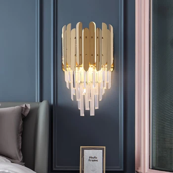Modernă cu led-uri lumina de perete cristal luminaria aur creative de design interior, lămpi de perete, lumini pentru casa dormitor noptieră coridor tranșee 42068