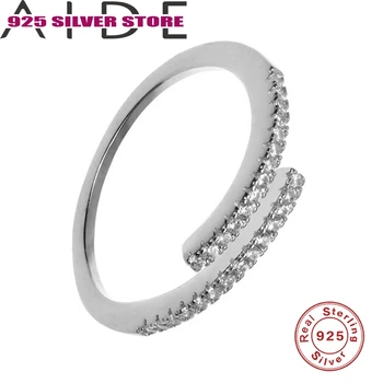 Aide Real Argint 925 Sălbatice Zircon Inel Femeie la Modă Geometrică Neregulată Bijuterii lucrate Manual Cadouri de ziua Îndrăgostiților pentru bărbați