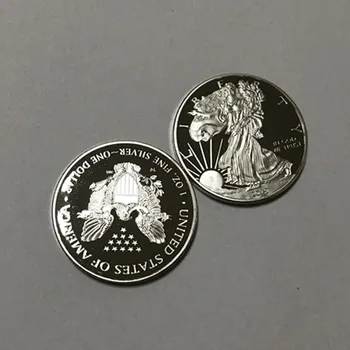 50 buc Non Magnetice 2019 libertatea de circulație monede de argint placat cu insigna lingou de 40 mm vultur cu susul în jos de suveniruri decor monede 42253