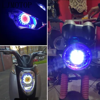 Pentru Kawasaki KLX 125 250 KDX 125 250 KTM Duke 200 De Motociclete Faruri LED Proiector Lentilă Unică Halo Înger Diavolul Ochi de Lumină la fața Locului