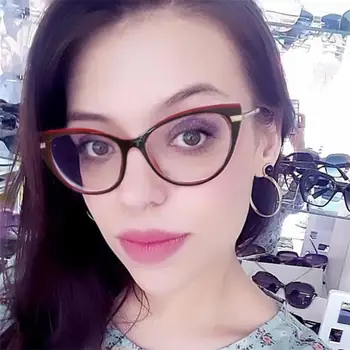 2020 Designer de Lux Roșu Ochi de Pisica Rama de Ochelari Lentile Transparente Moda Sexy Rame de Ochelari Optice Ochelari ochelari pentru femei 4268