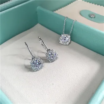 Coreea Style Diamant Legăna Cercei Original 925 de Bijuterii de argint Petrecere de Nunta Picătură Cercei pentru Femeile de Mireasa Cadou frumos