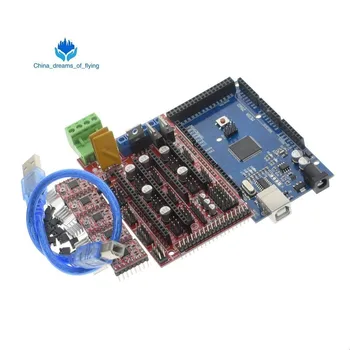 1buc Mega 2560 R3 pentru arduino + 1buc RAMPE 1.4 Controller + 5pcs A4988 pas cu pas Modul de Driver 3D Printer kit-ul Reprap MendelPrusa