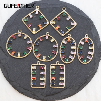 GUFEATHER M539,Cristal, pietre semipretioase,accesorii bijuterii,Zircon,cadru metalic,realizate manual,bijuterii,diy cercei pandantiv,10buc/lot