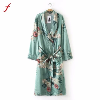 FEITONG Moda Cardigan Femei Bohemia Florale Ciucure Lung Kimono Supradimensionate Șal Topuri Dame Modul Vesta
