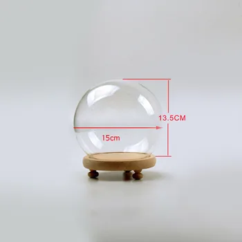 Clar Ecran de Sticlă Bell Jar Dom Nemuritor Conservarea cu Baza din Lemn de Flori Capac de Sticlă Decor Acasă