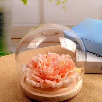 Clar Ecran de Sticlă Bell Jar Dom Nemuritor Conservarea cu Baza din Lemn de Flori Capac de Sticlă Decor Acasă