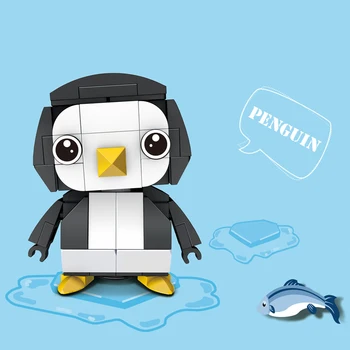 Particule Mici Blocuri De Constructii Pentru Copii Asamblarea De Desene Animate De Animale De Modelare Ortografie Diy Jucarii Educative Pinguin Vaca Koa
