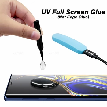 Akcoo Nota 8 Mată Ecran Protector Anti-Orbire UV Plin de Lipici Sticlă Călită film pentru Samsung S9 8 Plus Note8 9 Ecran Protector 4401