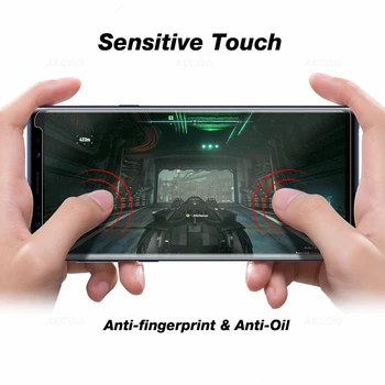 Akcoo Nota 8 Mată Ecran Protector Anti-Orbire UV Plin de Lipici Sticlă Călită film pentru Samsung S9 8 Plus Note8 9 Ecran Protector