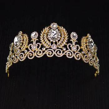 Elegant, Aur, Argint Culoare Diademe și Coroane Fată prințesă Accesorii de Par Tiara Pentru Mireasa Crown Mirese Ornamente de Păr HG-066