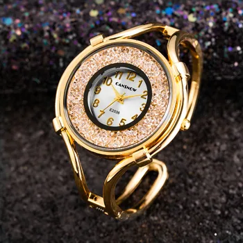 Bratara Ceas pentru Femei de Lux Doamnelor Ceas de Aur, Argint Rochie Ceas de mână din Oțel Watchband Cuarț Ceas zegarek damski