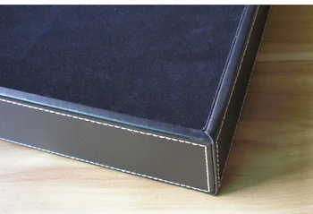 A4 piele din lemn, birou fișier document tava hartie de revista cutie de masă organizator de documente tava accesorii titularul negru 225A