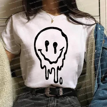 Picătură de apă smiley Moda tricou femei Harajuku amuzant eu sunt fata Cool fata de T-shirt Colorat zâmbet Teuri Bucurați-vă de muzică grafic Topuri