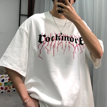 HipHop Tricou Vara Rece Unisex Scurte Punk Gotice Harajuku Tricou Maneca Scrisoare de Imprimare T-shirt Epocă Streetwear topuri Supradimensionate